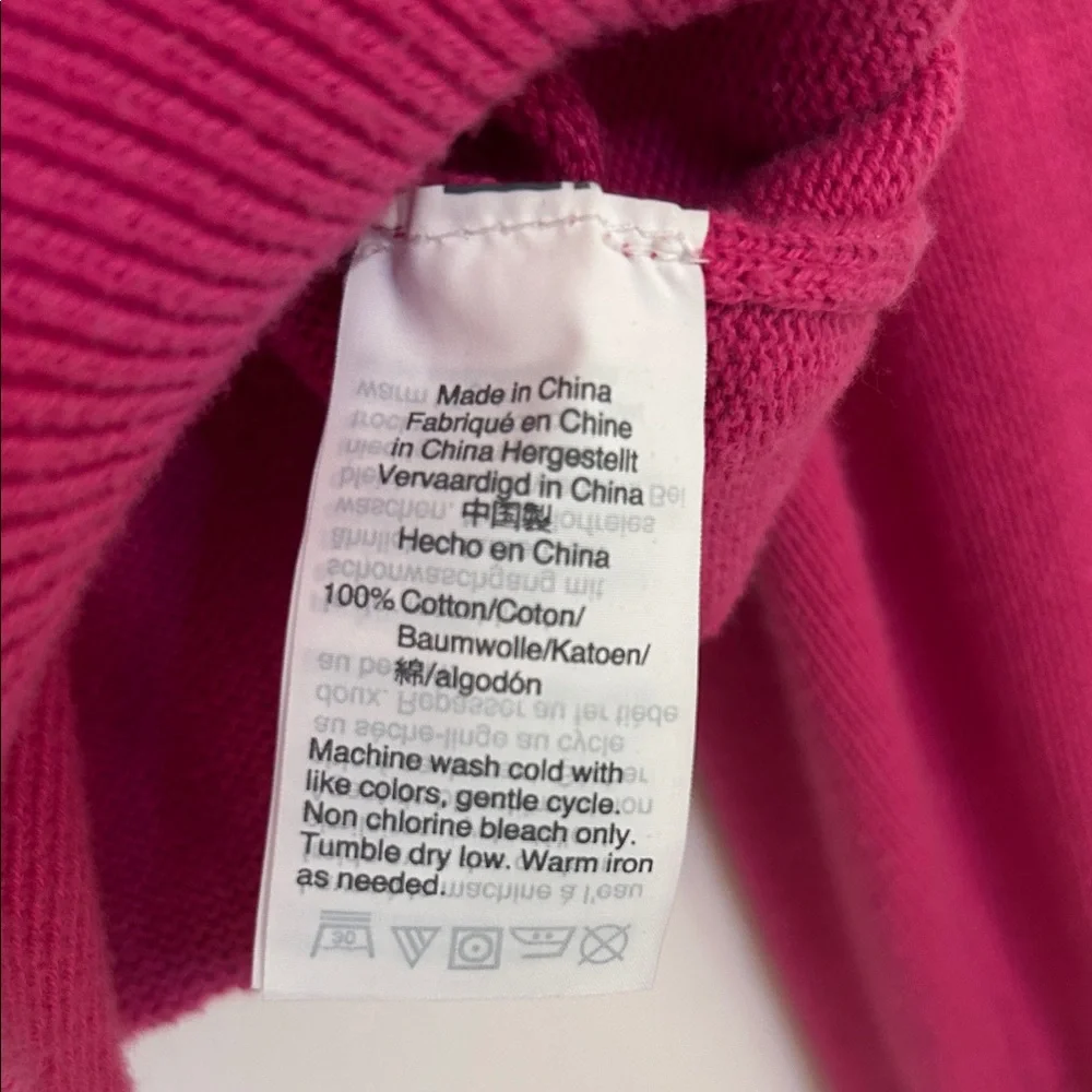 J. Crew Women's Crewneck Sweater in Hot Pink with Ruffle Sleeve XL